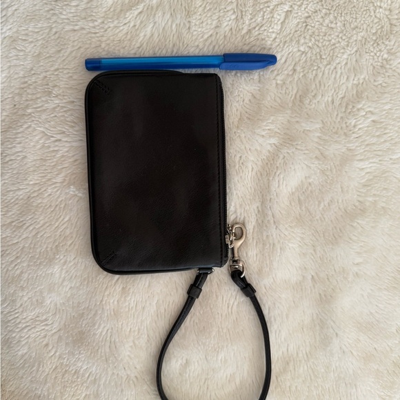 Coach Black Leather Pouch with Strap - Picture 2 of 3